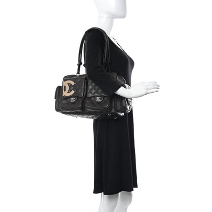 Chanel Calfskin Quilted Large Cambon Multipocket Reporter Brown Beige 2 of 10
