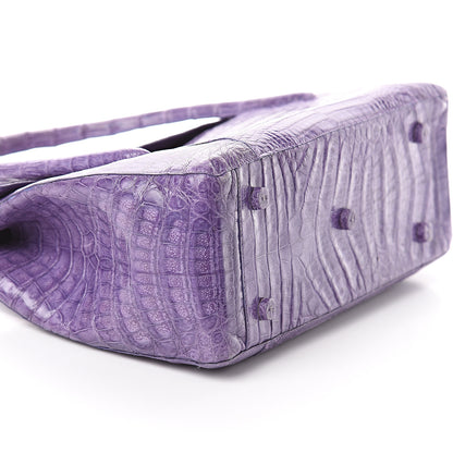 Nancy Gonzalez Crocodile Double Handle Satchel Violet 6 of 7