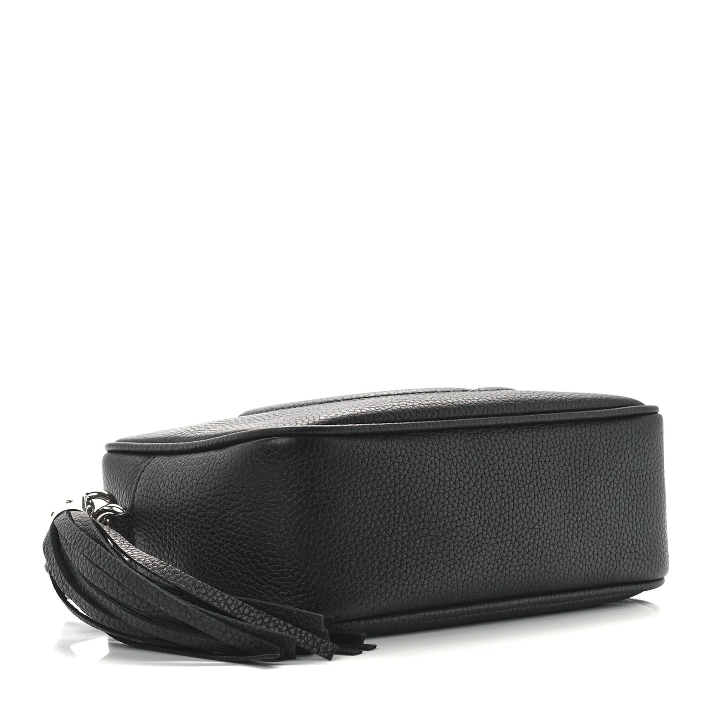 Pebbled Calfskin Small Soho Disco Bag Black