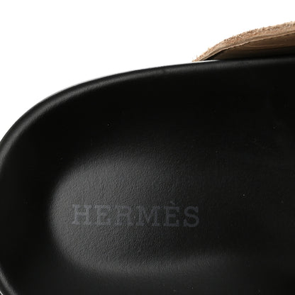 Hermes Suede Calfskin Womens Go Mules 38 Beige Argile 9 of 11