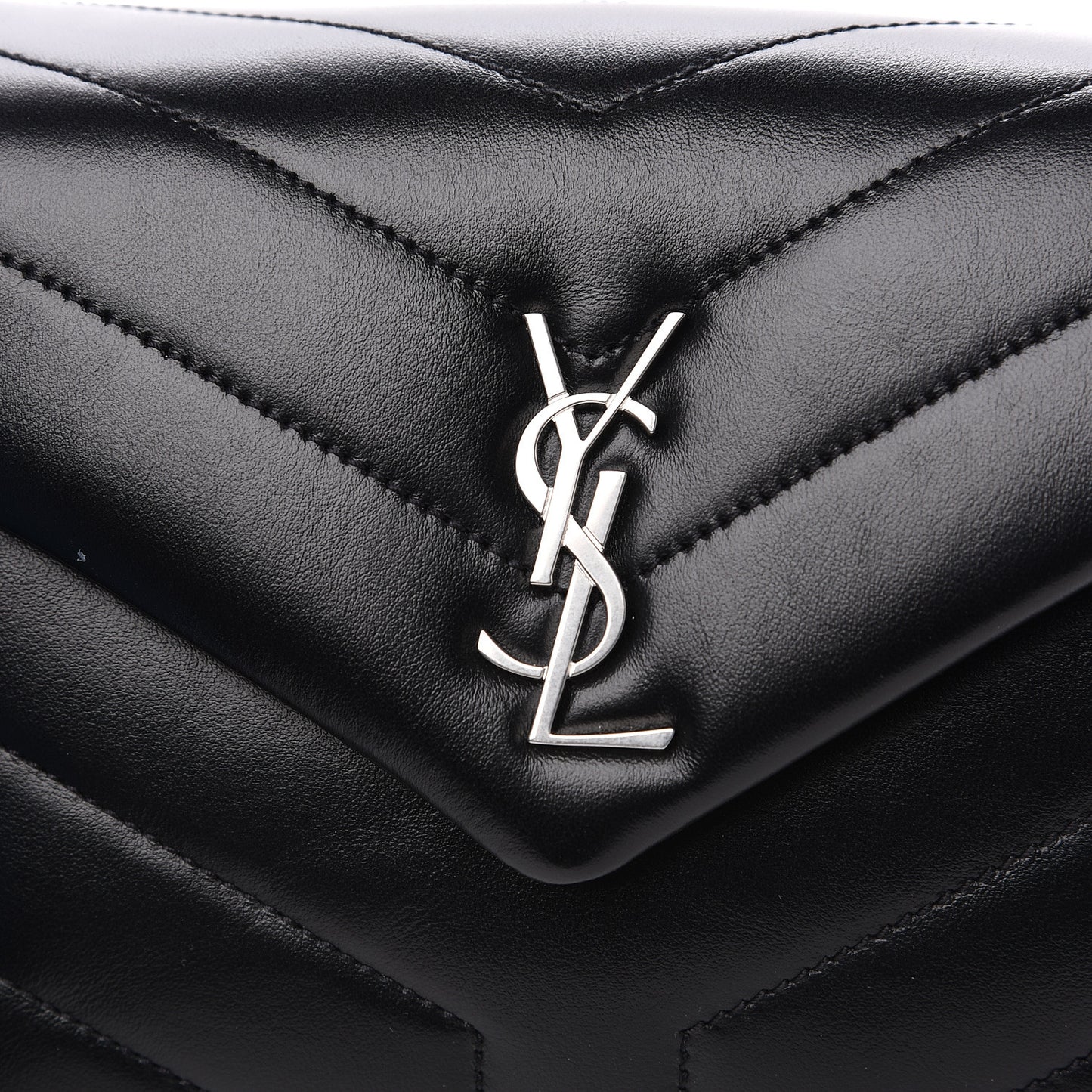 Calfskin Y Quilted Monogram Toy Loulou Crossbody Bag Black