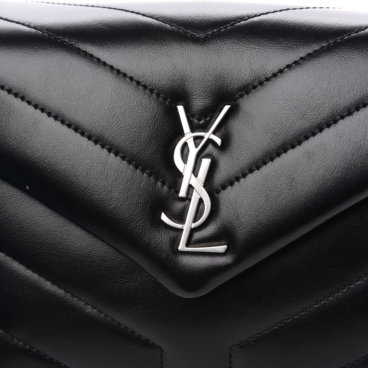 Saint Laurent Calfskin Y Quilted Monogram Toy Loulou Crossbody Bag Black 7 of 10