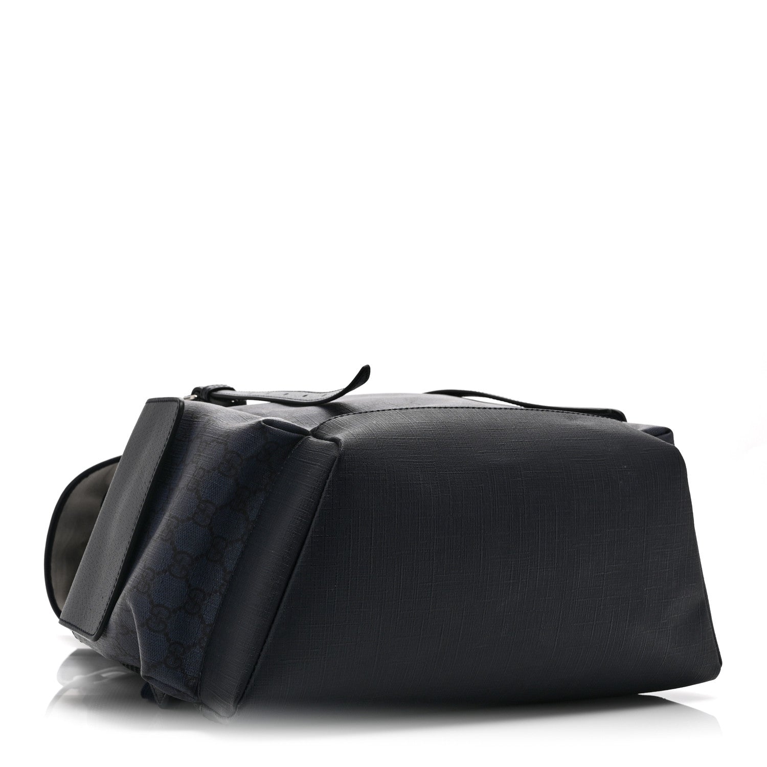 Gucci GG Supreme Monogram Textured Dollar Calfskin Medium Ophidia Double Buckle Backpack Blue Dark Blue Black 4 of 10