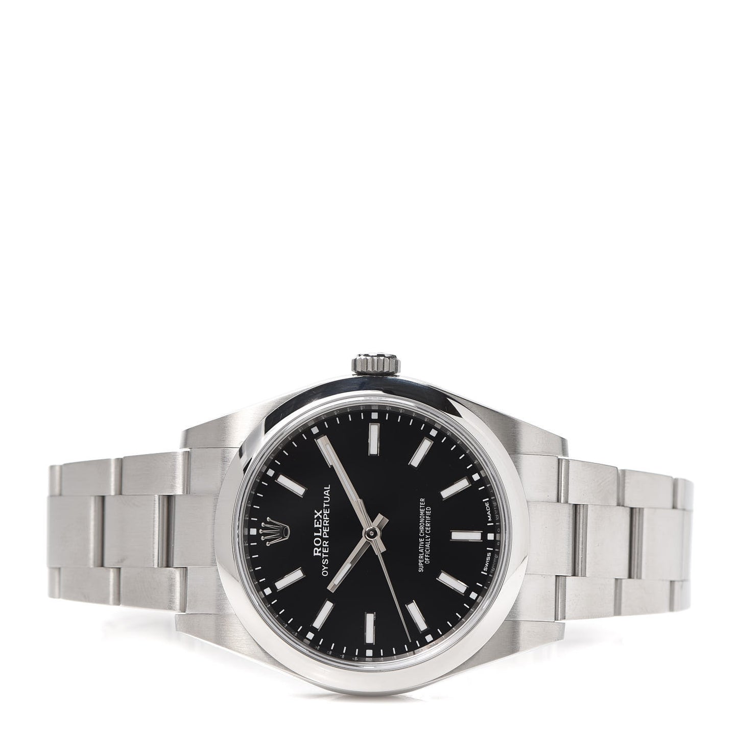 Stainless Steel 39mm Oyster Perpetual Watch Black 114300