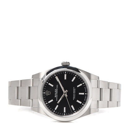 Rolex Stainless Steel 39mm Oyster Perpetual Watch Black 114300 2 of 7