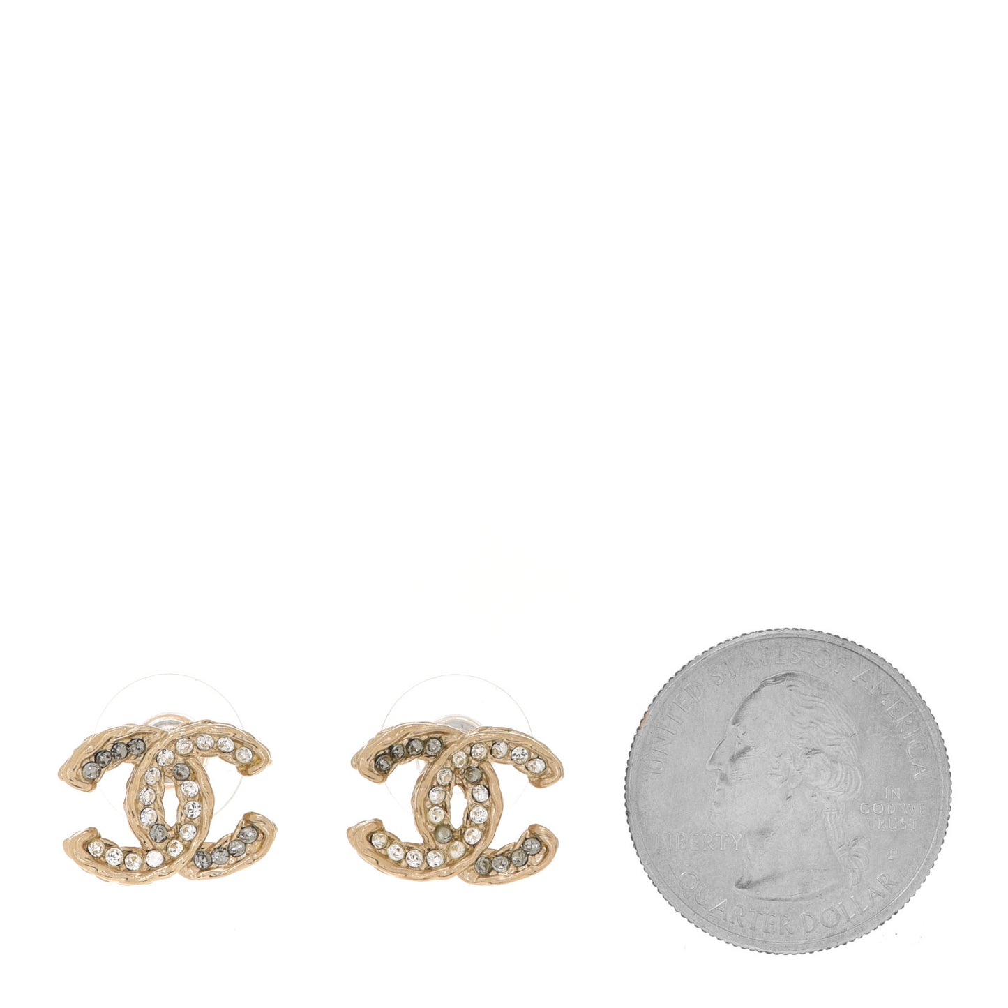 Crystal Mini CC Earrings Gold