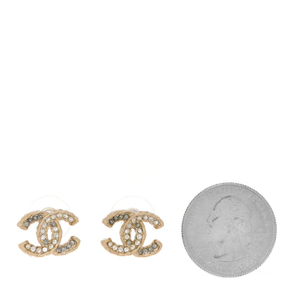 Chanel Crystal Mini CC Earrings Gold 2 of 4