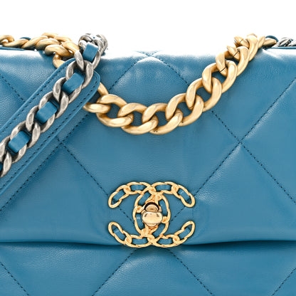 Chanel Goatskin Quilted Medium Chanel 19 Flap Turquoise 8 of 12