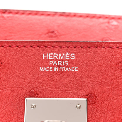 Hermes Ostrich Birkin 30 Rouge Vif 6 of 11