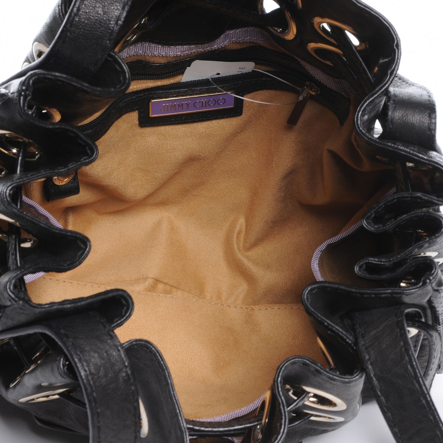 Leather Watersnake Trim Riki Tote Bag Black