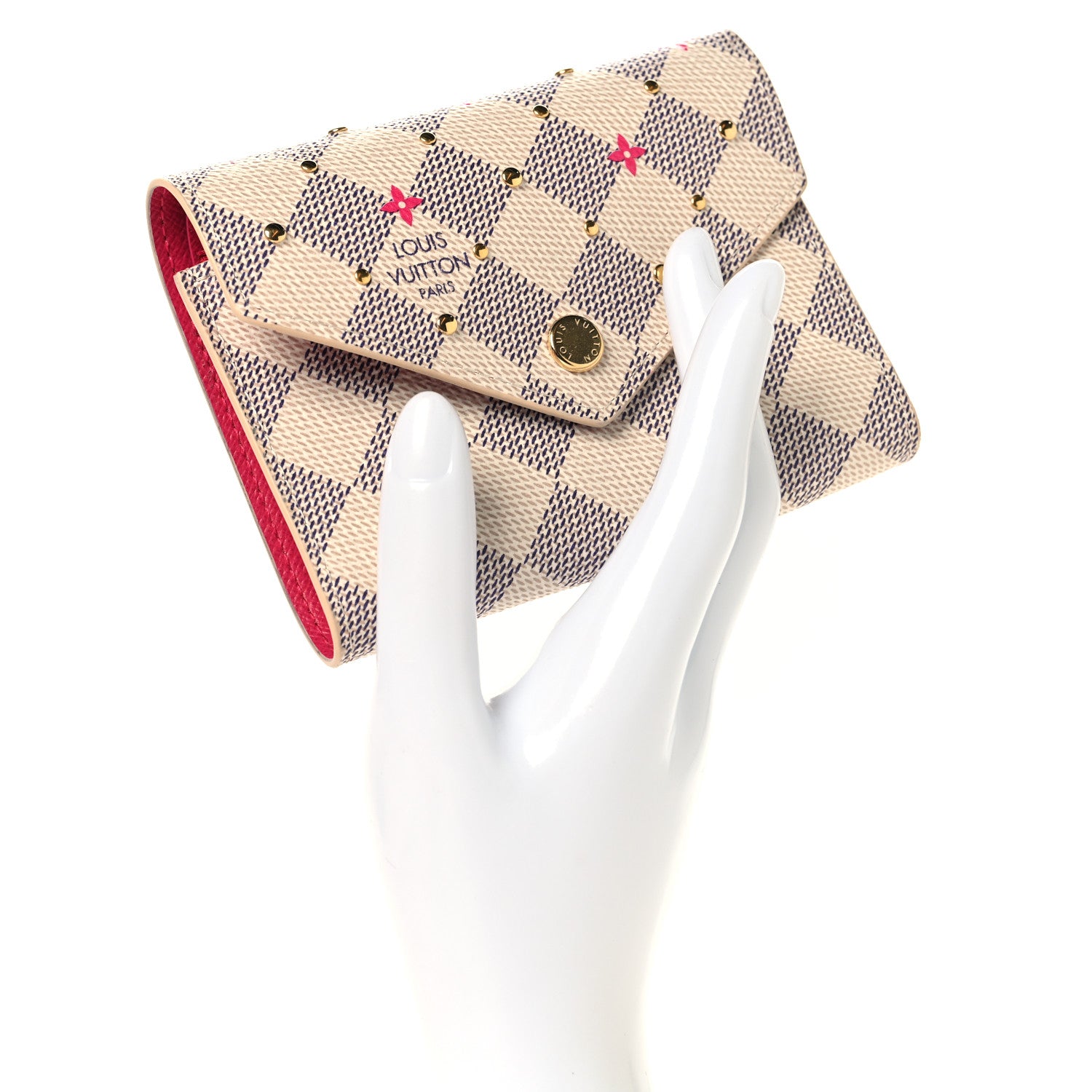 Louis Vuitton Damier Azur Studded Victorine Wallet 2 of 8