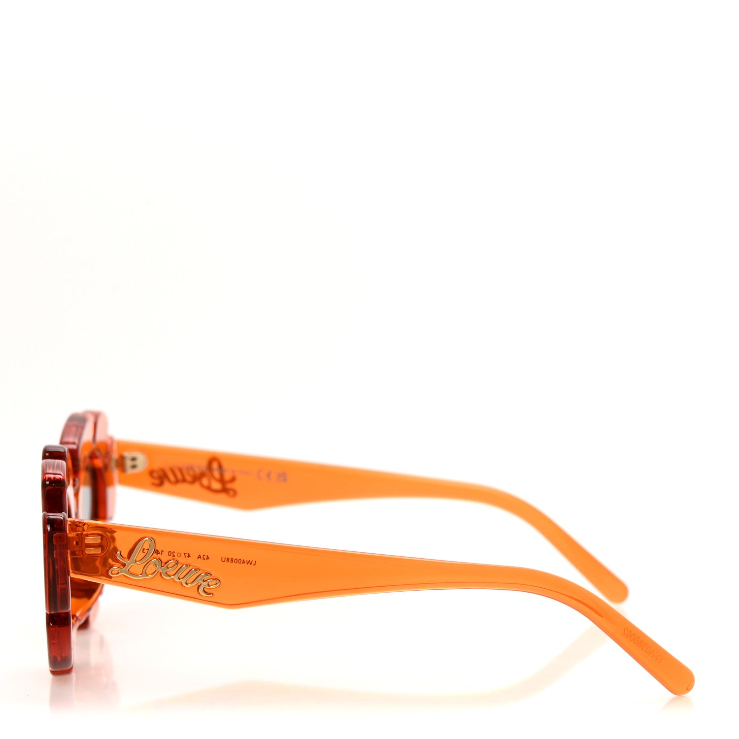Loewe Acetate Nylon Flower Sunglasses LW40088U Transparent Orange 3 of 7
