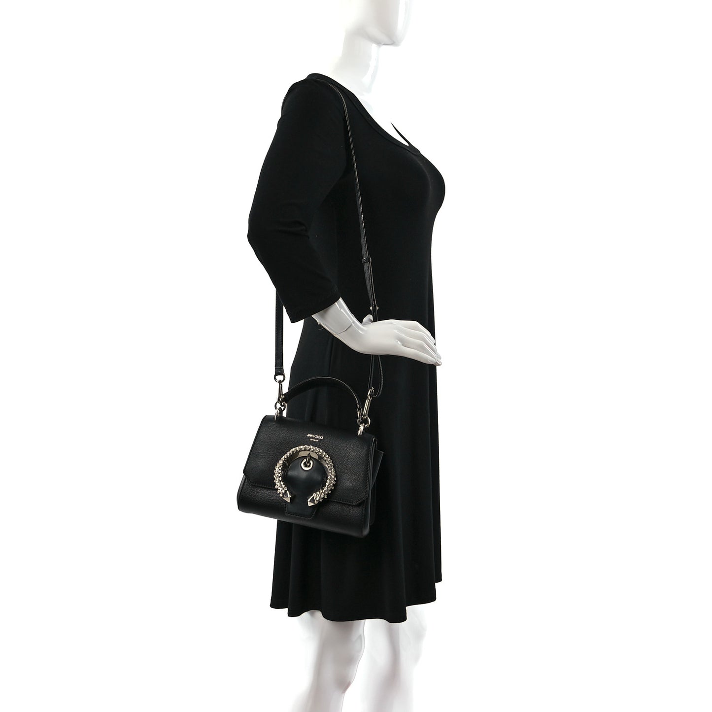 Calfskin Mini Madeline Top Handle Satchel Black