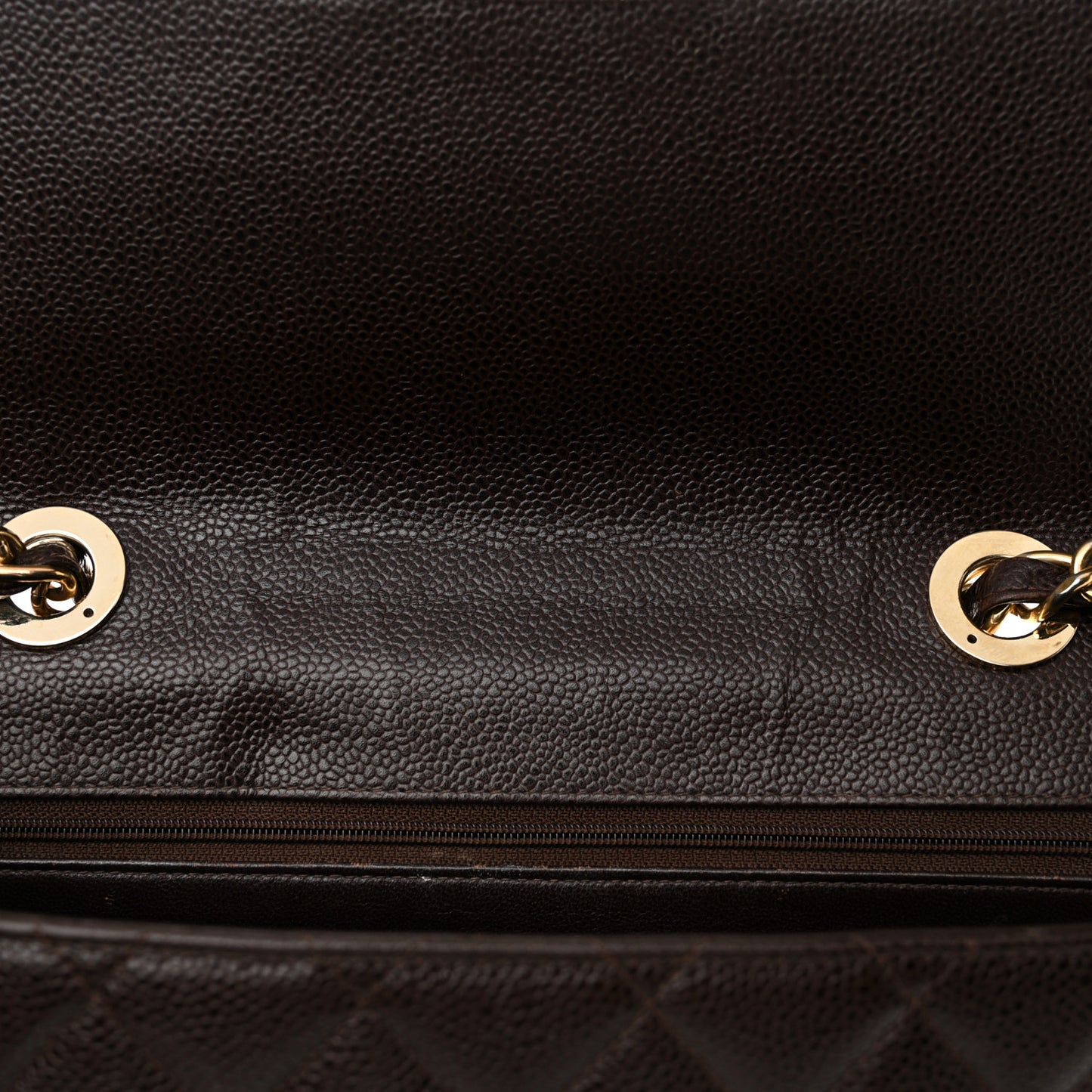 Caviar Quilted Jumbo Single Flap Brown