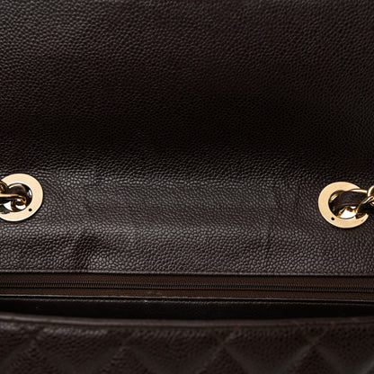 Chanel Caviar Quilted Jumbo Single Flap Brown 17 of 18