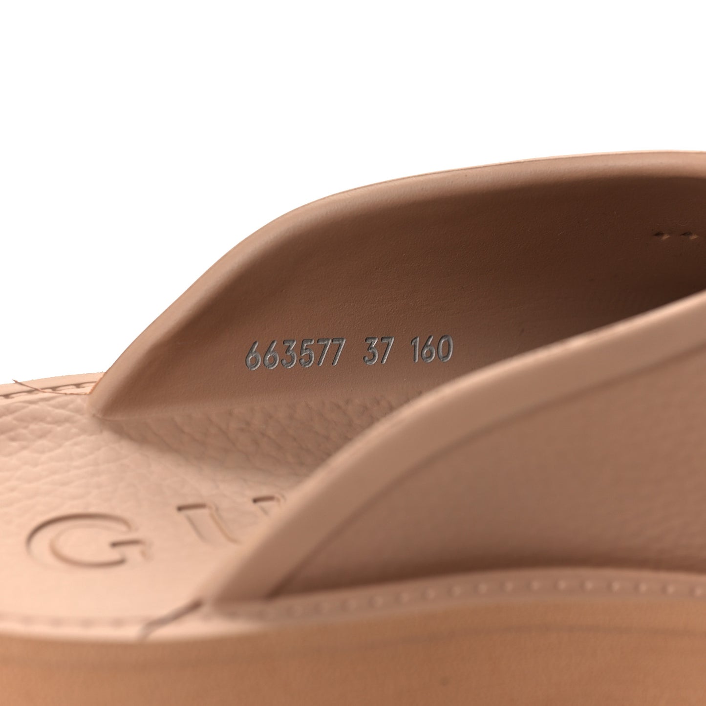 Rubber GG Monogram Perforated Elea Platform 55mm Lug Sole Sandals 36 Vintage Camel