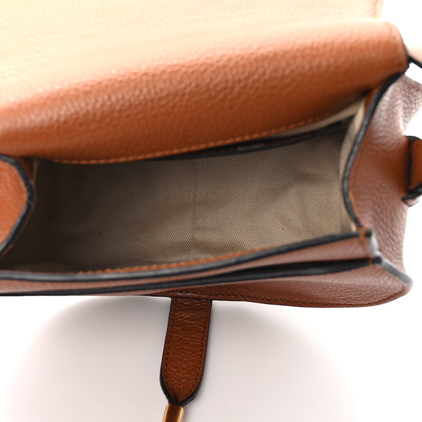Grained Calfskin Small Marcie Saddle Bag Tan