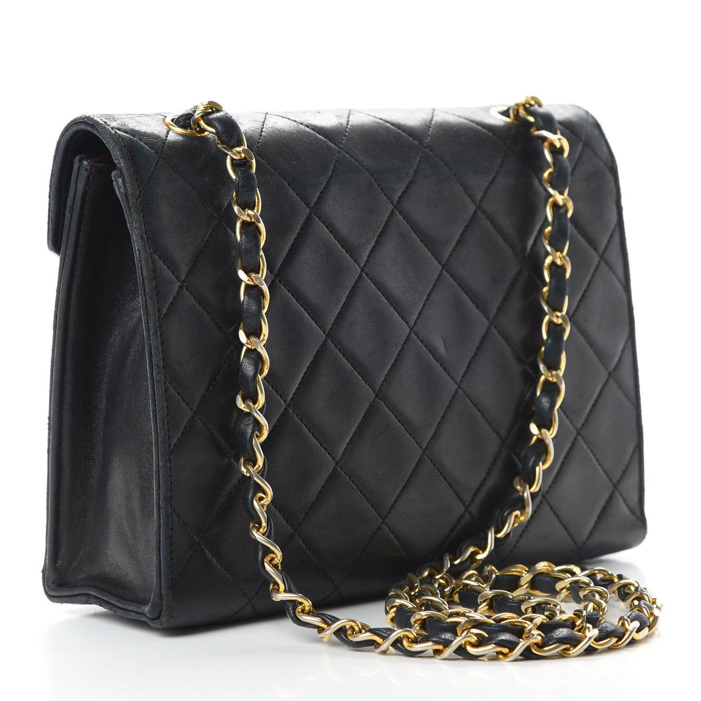 Lambskin Quilted Flap Bag Black