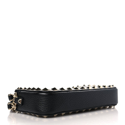 Valentino Garavani Pebbled Calfskin Rockstud Small Chain Shoulder Bag Black 4 of 10