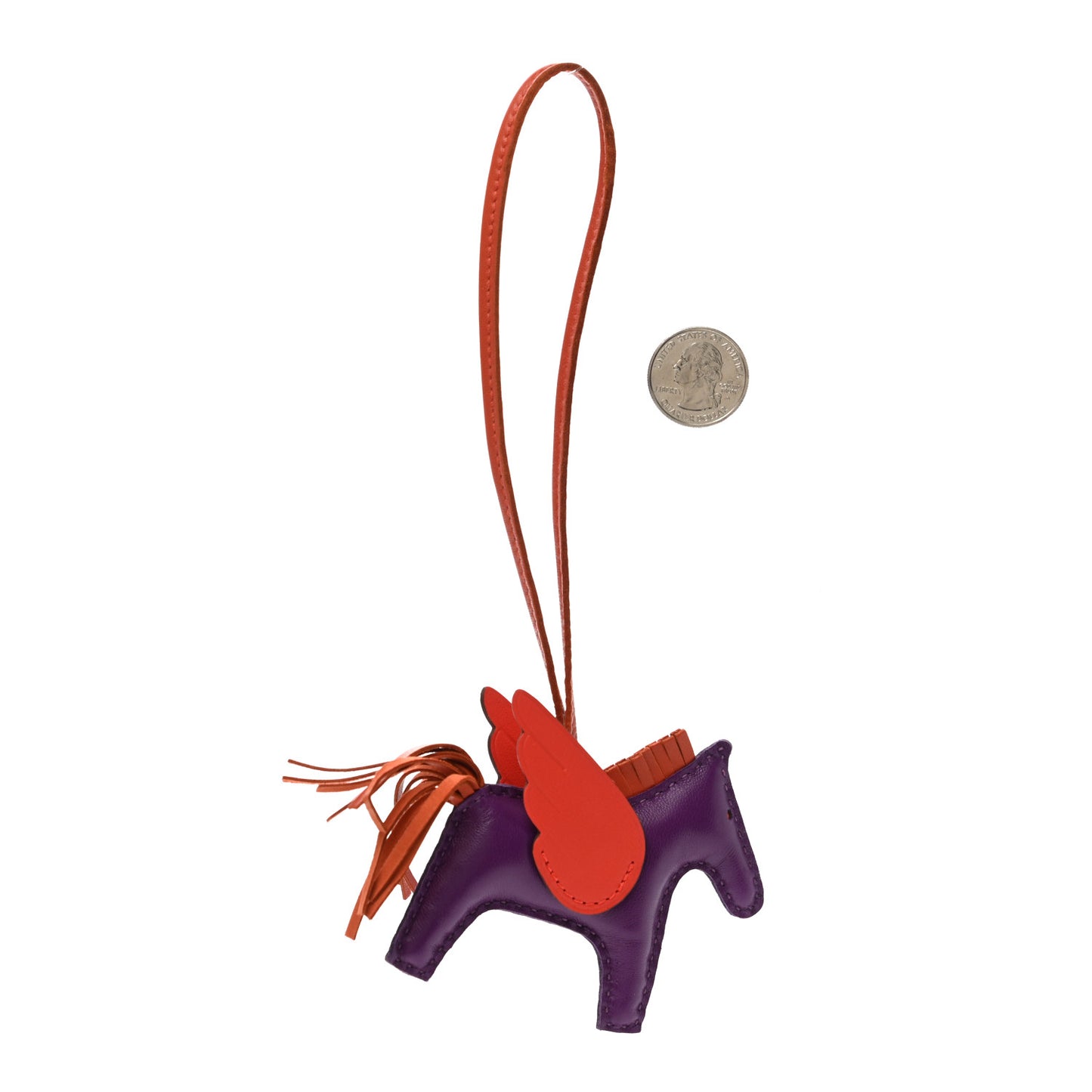 Milo Lambskin Grigri Rodeo Pegase Horse Bag Charm PM Violet Cornaline Capucine