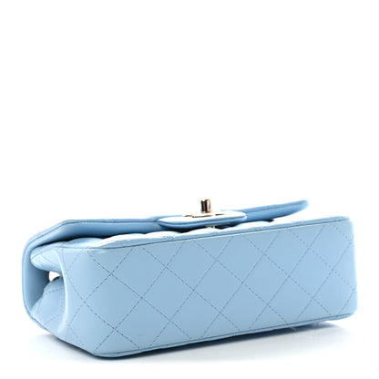 Chanel Lambskin Quilted Mini Rectangular Flap Light Blue 4 of 11