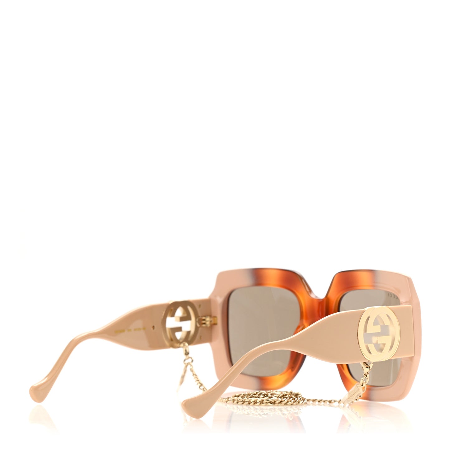 Acetate Square Frame Chain Sunglasses GG1022S Brown