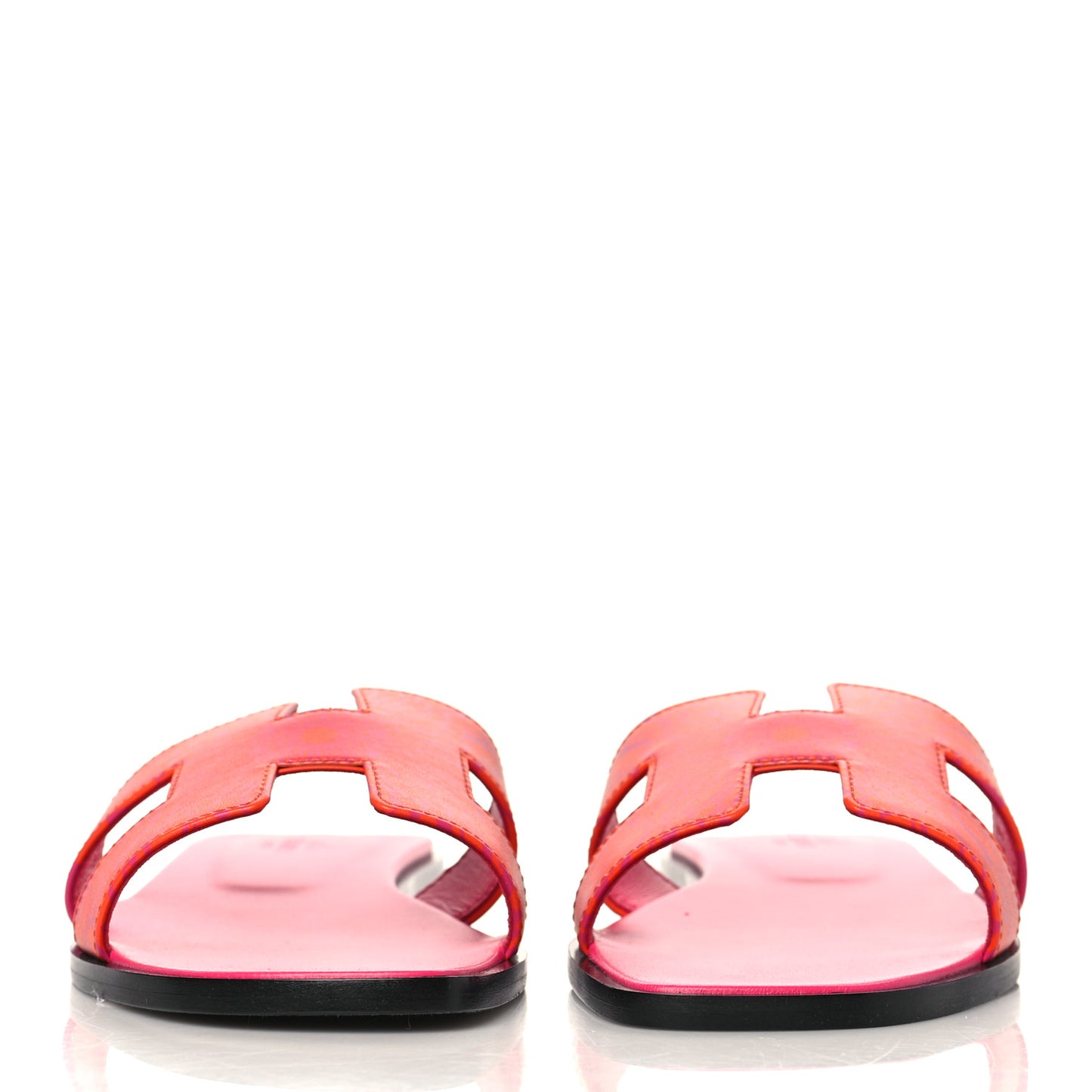 Calfskin Printed Op'H Oran Sandals 38 Orange Rose