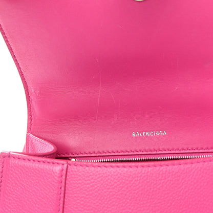 Balenciaga Grained Calfskin Tonal B Small Hourglass Top Handle Bag Acid Fuchsia 12 of 13