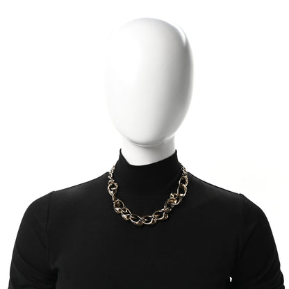 Chanel Crystal CC Chain Choker Necklace Gold 2 of 5