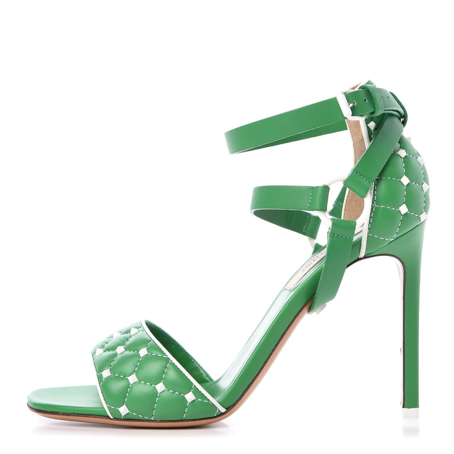 Nappa Free Rockstud Spike 105mm Ankle Strap Sandals 37 Peppermint