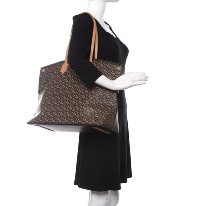 Burberry E-Canvas Monogram Large Society Tote Bridle Brown 2 of 9