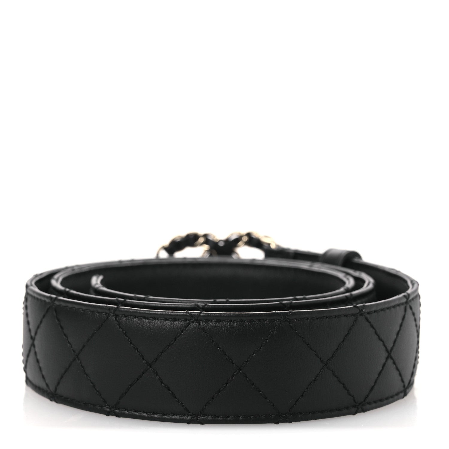 Chanel Lambskin Quilted CC Chain Belt 85 34 Black 2 of 7