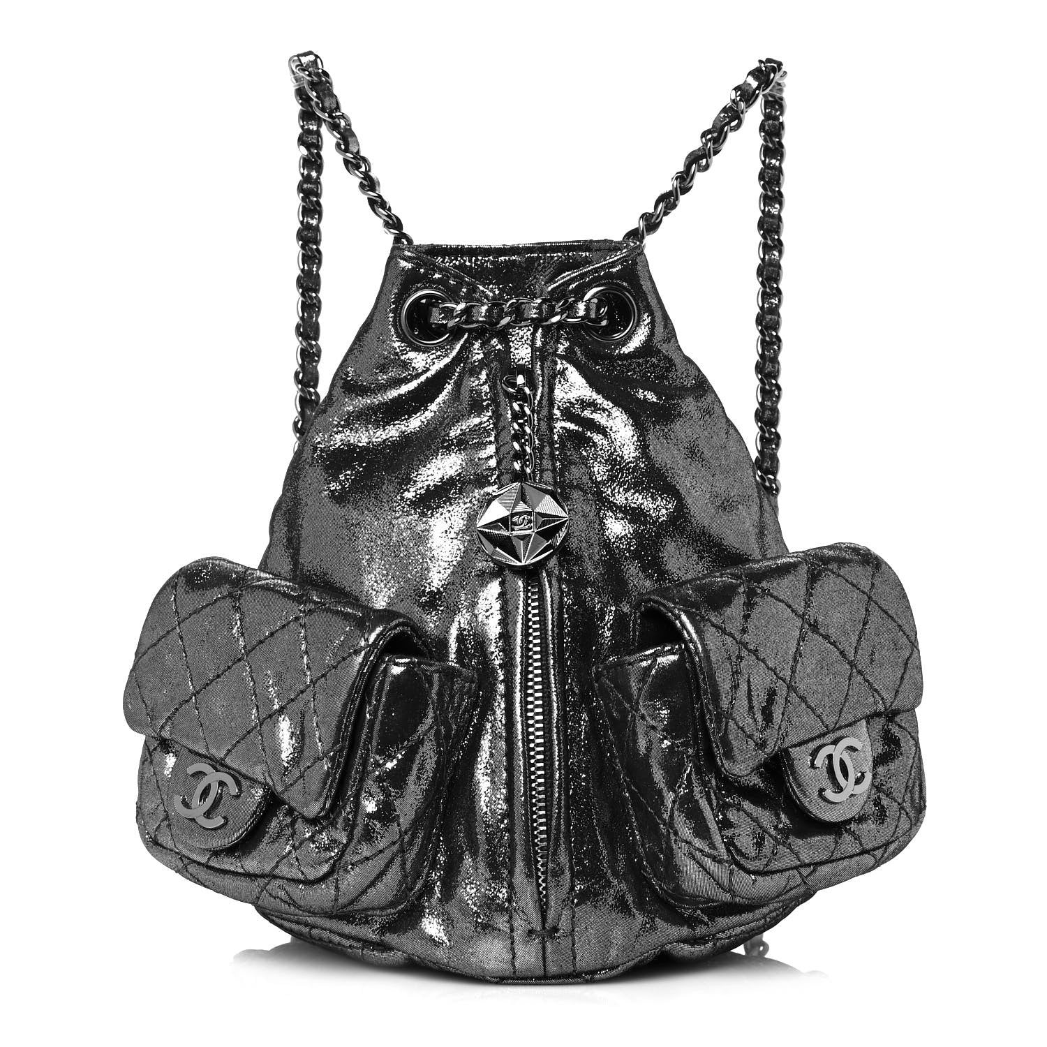 Chanel Iridescent Calfskin Mini Backpack Is Back Silver 1 of 9