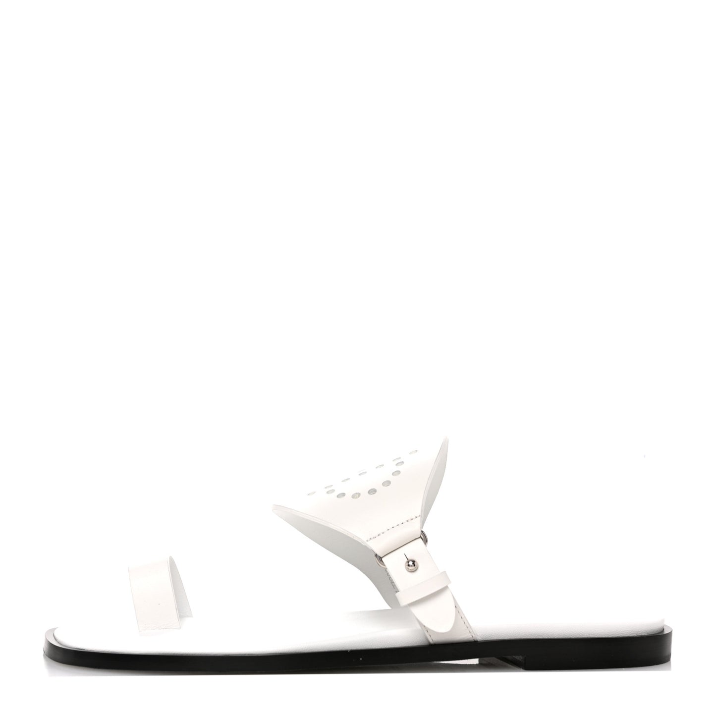 Calfskin Perforated Hera Sandals 38 White