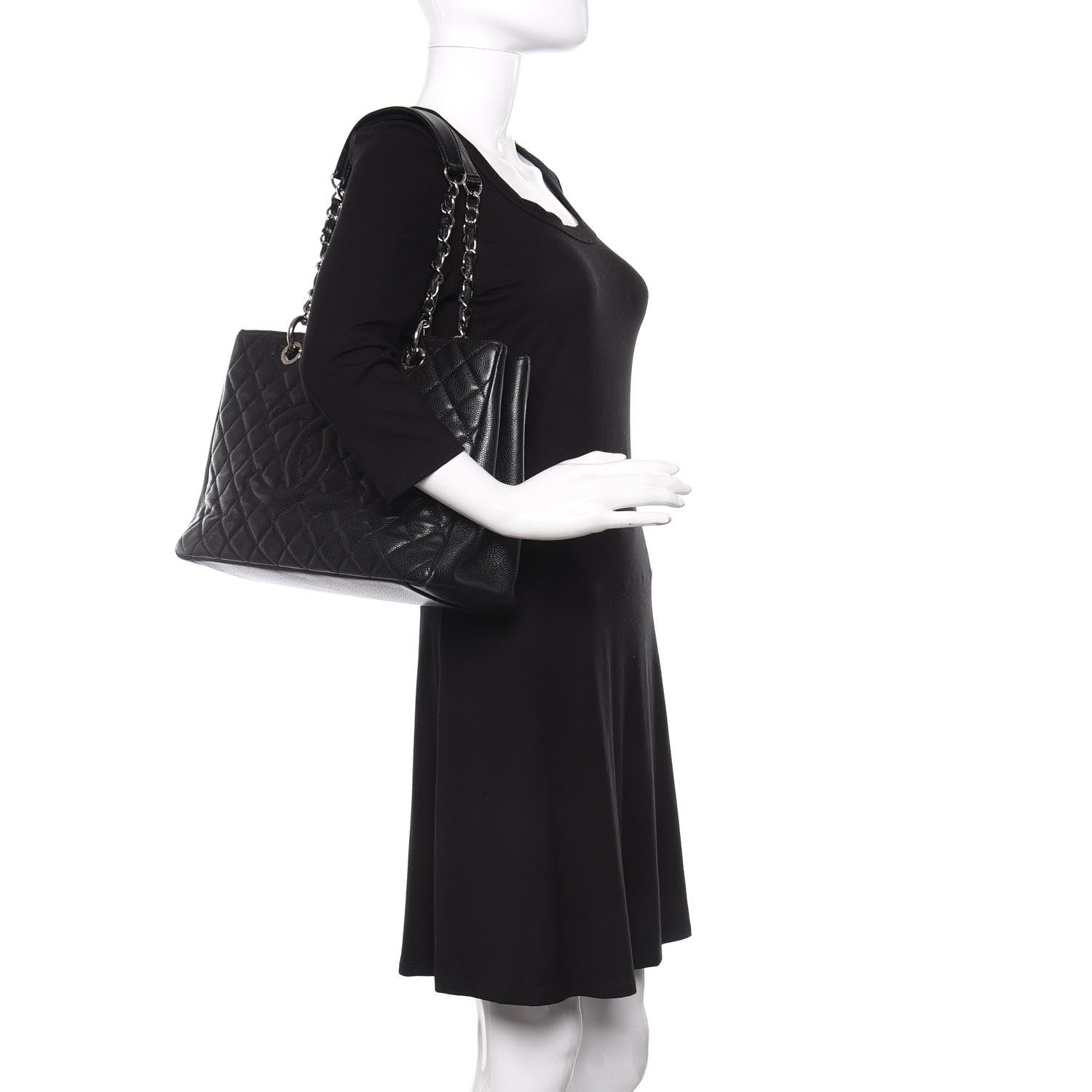 Chanel Caviar Quilted Grand Shopping Tote GST Black 2 of 9