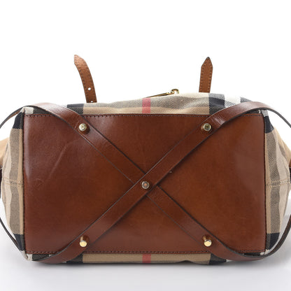 Burberry Canvas House Check Shoulder Bag Saddle Brown 13 of 13
