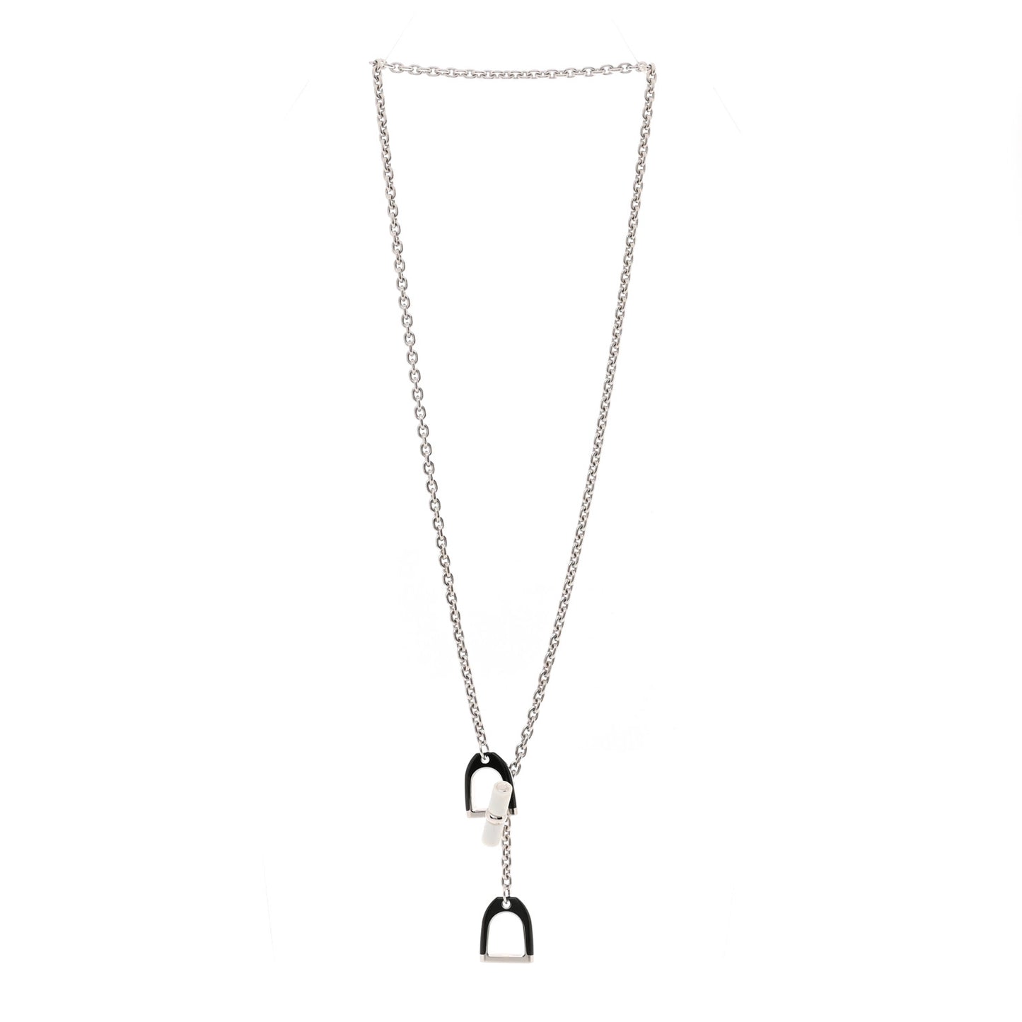 Palladium Lacquered Etrier Necklace Black