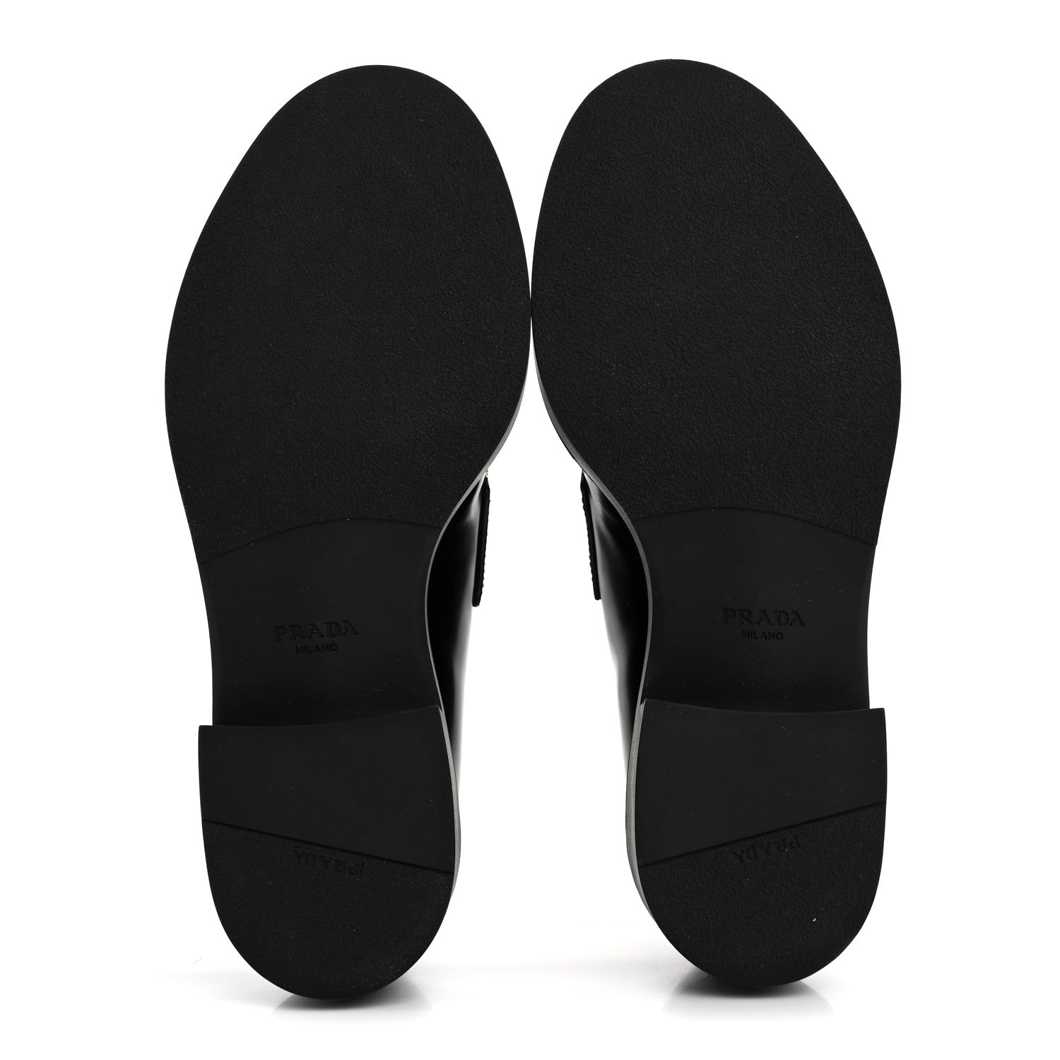 Prada Spazzolato Metal Triangle Logo 50mm Loafers 39 Black 6 of 15