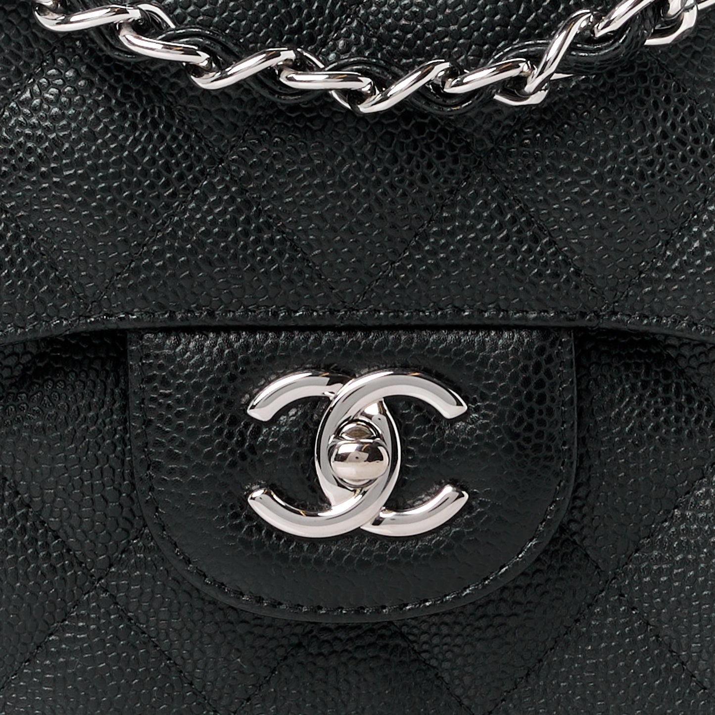 Caviar Quilted Jumbo Double Flap Black