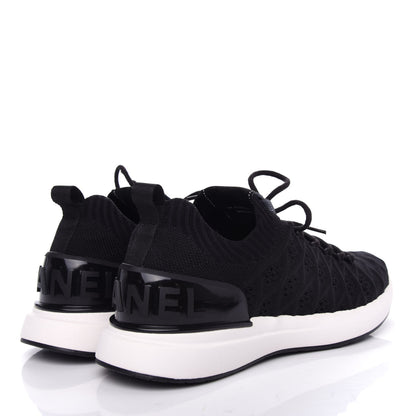 Chanel Fabric Logo Sneakers 38 Black 4 of 10