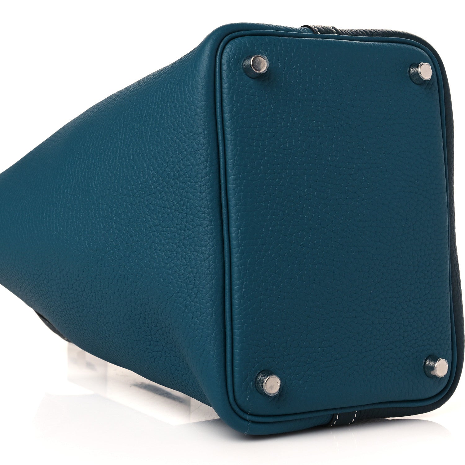 Hermes Taurillon Clemence Casaque Picotin Lock 18 PM Vert Bosphore Vert Cypress 9 of 10