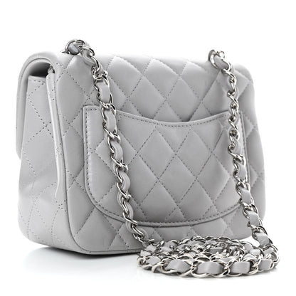 Chanel Lambskin Quilted Mini Square Flap Light Grey 2 of 4