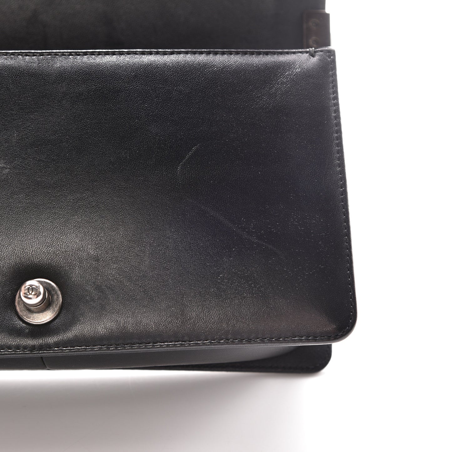 Lambskin Quilted Medium Boy Flap Black