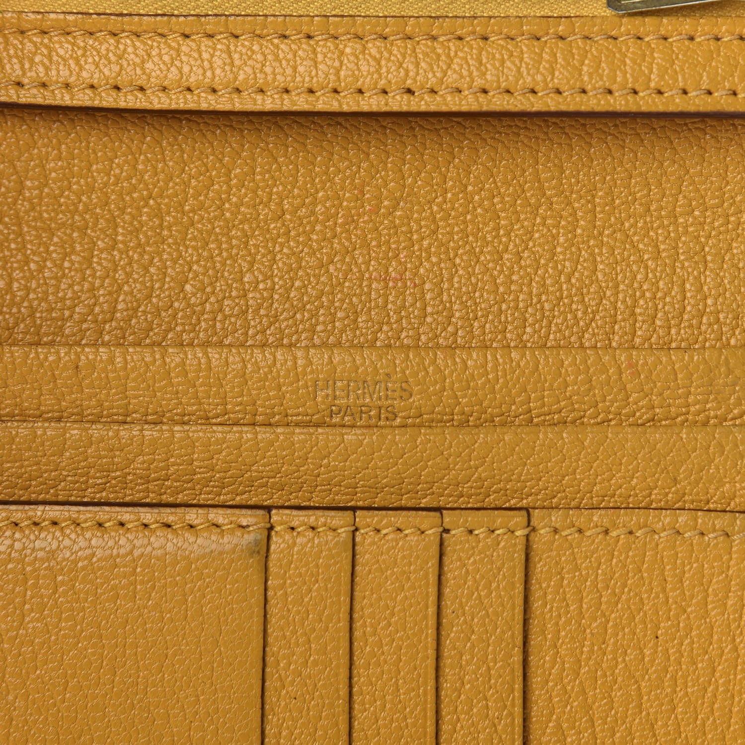 Hermes Chevre Mysore Bearn Compact Wallet Jaune Ambre 7 of 8