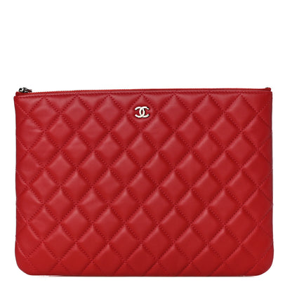 Chanel Lambskin Quilted Medium Cosmetic Case Red 1 of 11