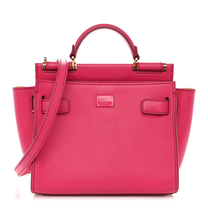 Dolce & Gabbana Calfskin Small Sicily 62 Soft Bag Fuchsia Yellow 1 of 10
