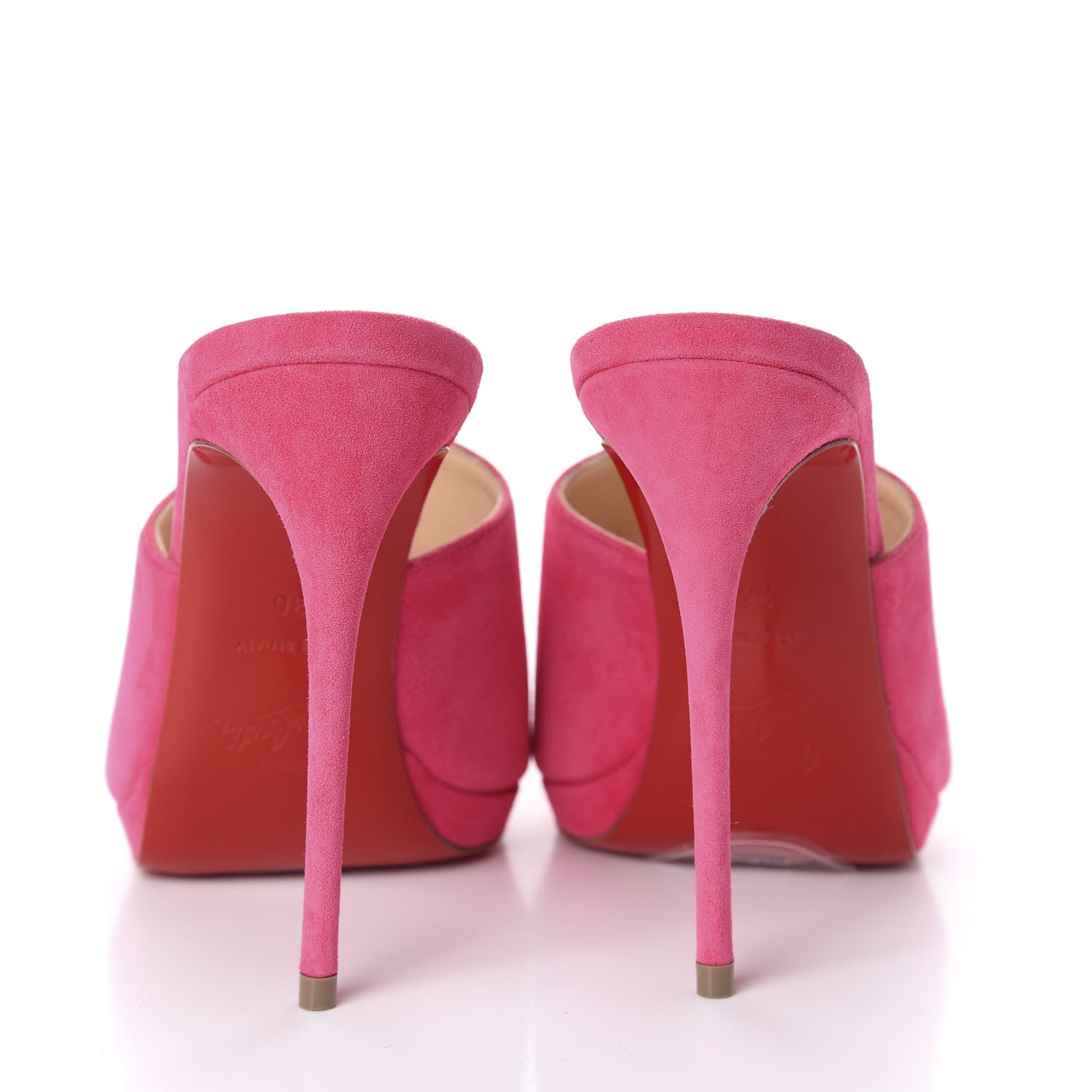 Christian Louboutin Suede Pigamule 120 Slide Sandals 36 Bangal Rose 6 of 9
