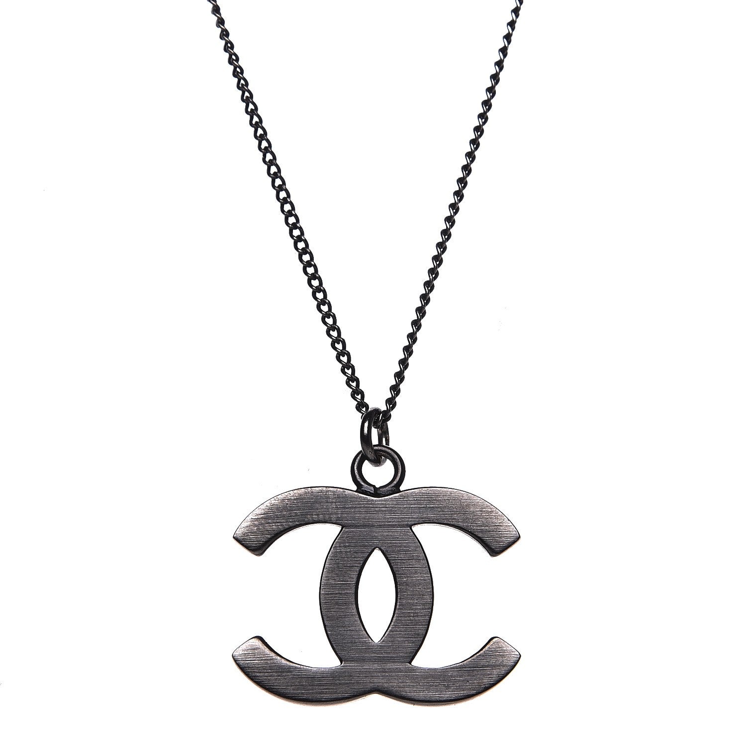 Chanel Ruthenium Baguette Crystal CC Necklace Black 4 of 7
