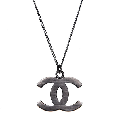 Chanel Ruthenium Baguette Crystal CC Necklace Black 4 of 7