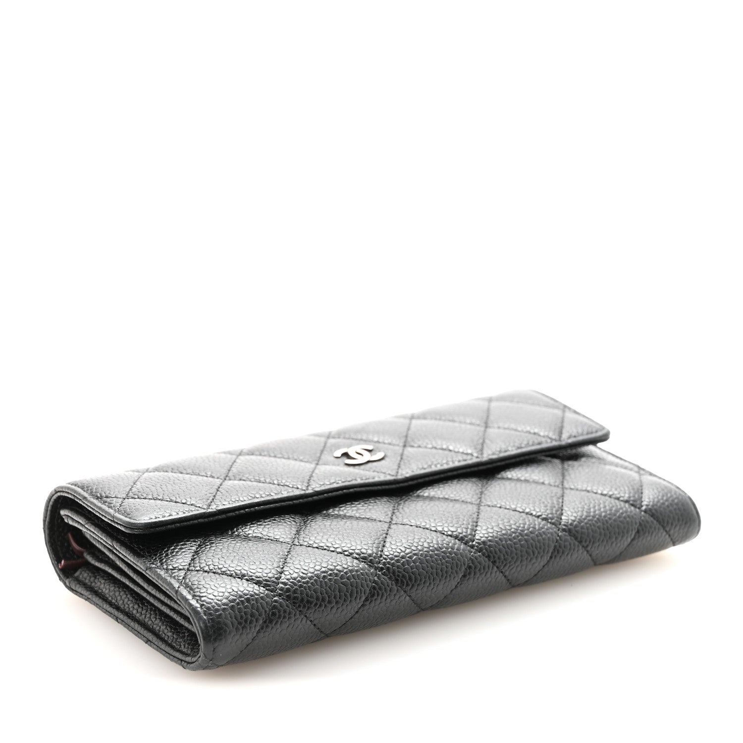 Chanel Caviar Quilted Large Gusset Flap Wallet Black 4 of 9